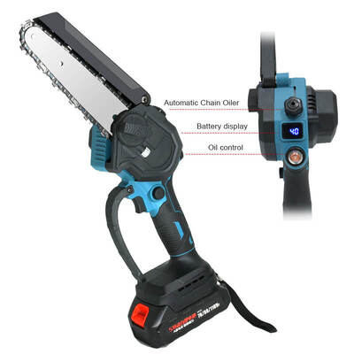 Portable 6 Inch Lithium Cordless Chainsaw With Oil Pump Battery Electric Mini Chainsaw For Clean Cutting
