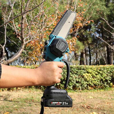 Mini 6 Inch Electric Chainsaw Cordless Battery Powered With Oil Pump Lightweight For Wood Cutting
