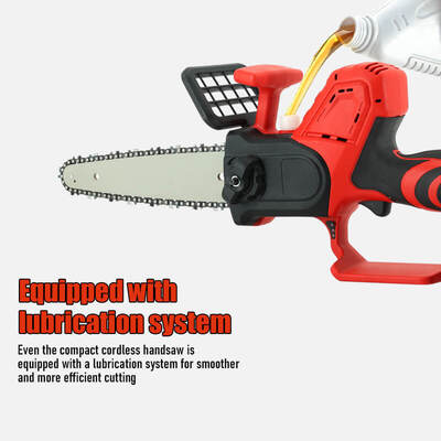 8 Inch Battery Powered Electric Chain Saw with Auto Chain Adjustment for Efficient Cutting