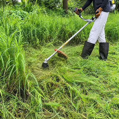 Heavy-Duty Backpack Gas Weed Whacker & Soil Tiller Combo, Commercial Knapsack String Trimmer with Harvester Shield & Metal Blades for Farm Agriculture